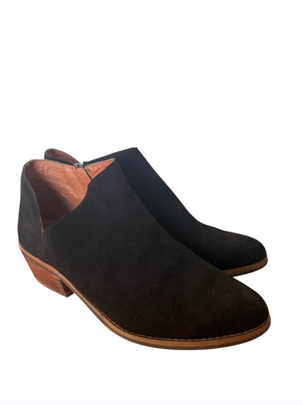 Black Suede Slip-On Fenley Booties by Lucky Brand-Size 8M